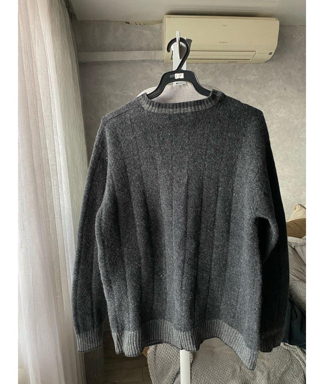 SAINT LAURENT Антрацитовый шерстяной джемпер / свитер, фото 7