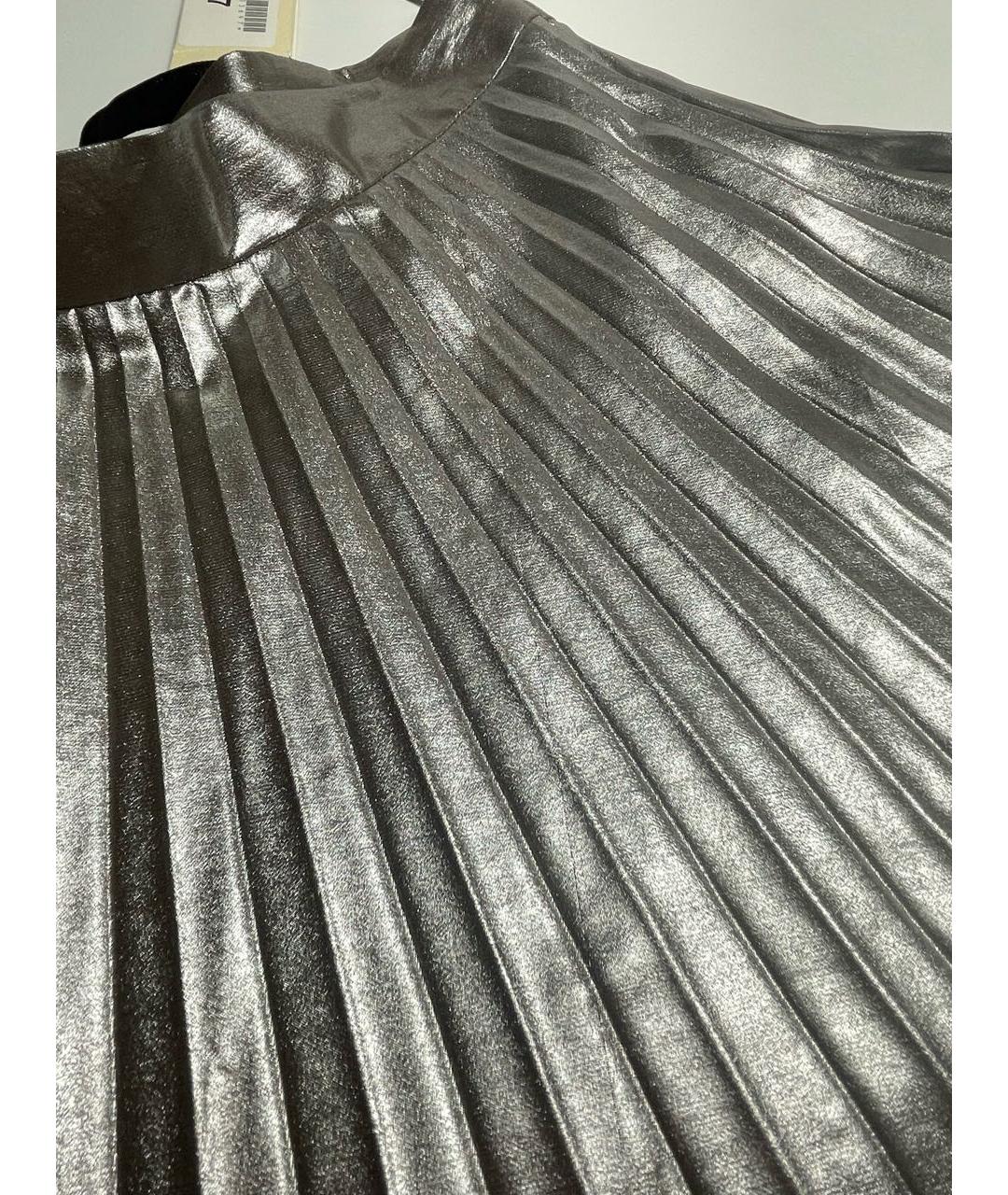 PINKO Серебряная полиэстеровая юбка миди, фото 6