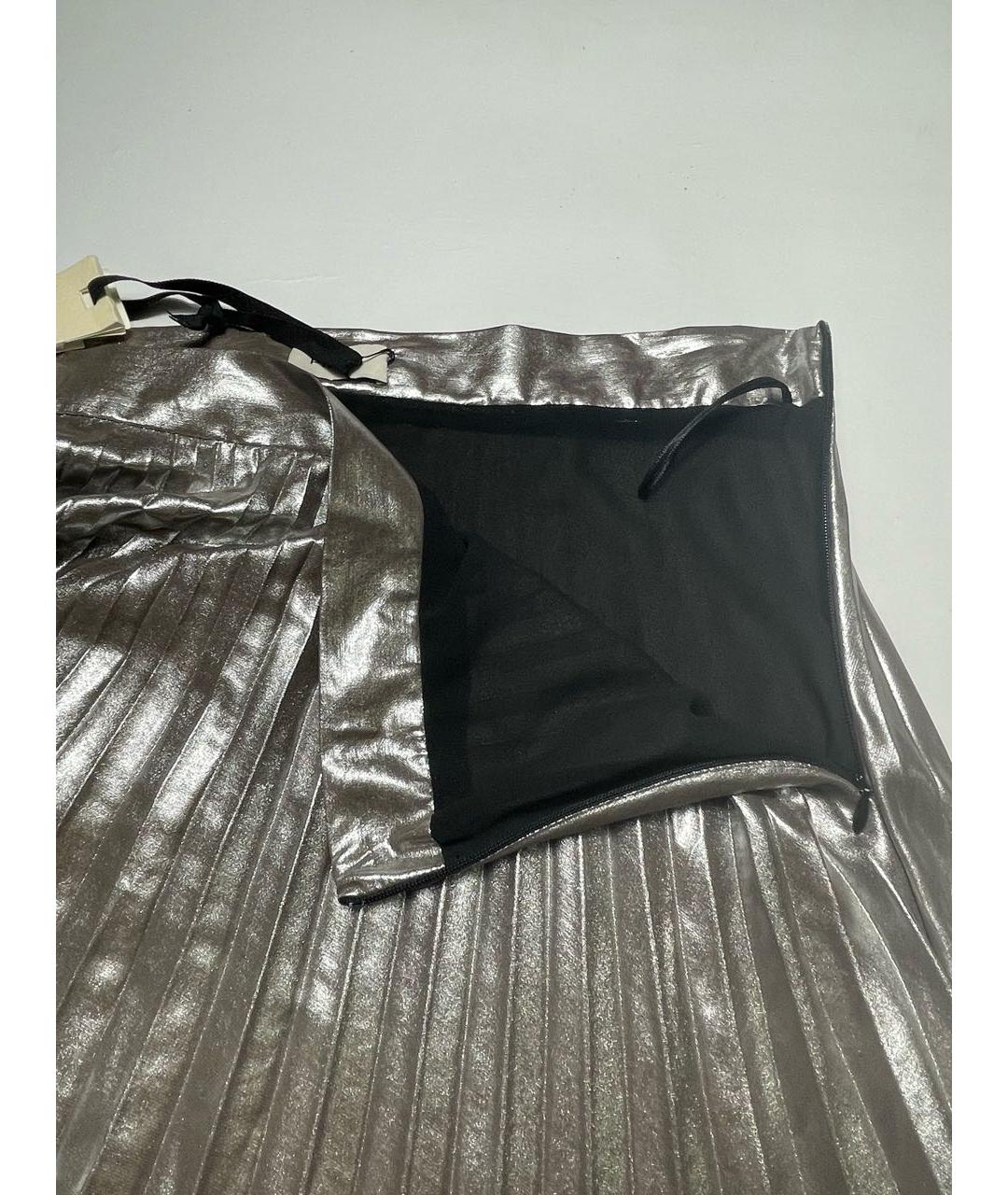 PINKO Серебряная полиэстеровая юбка миди, фото 4