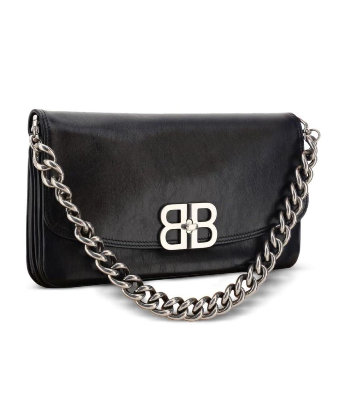 BALENCIAGA Черная кожаная сумка через плечо, фото 7