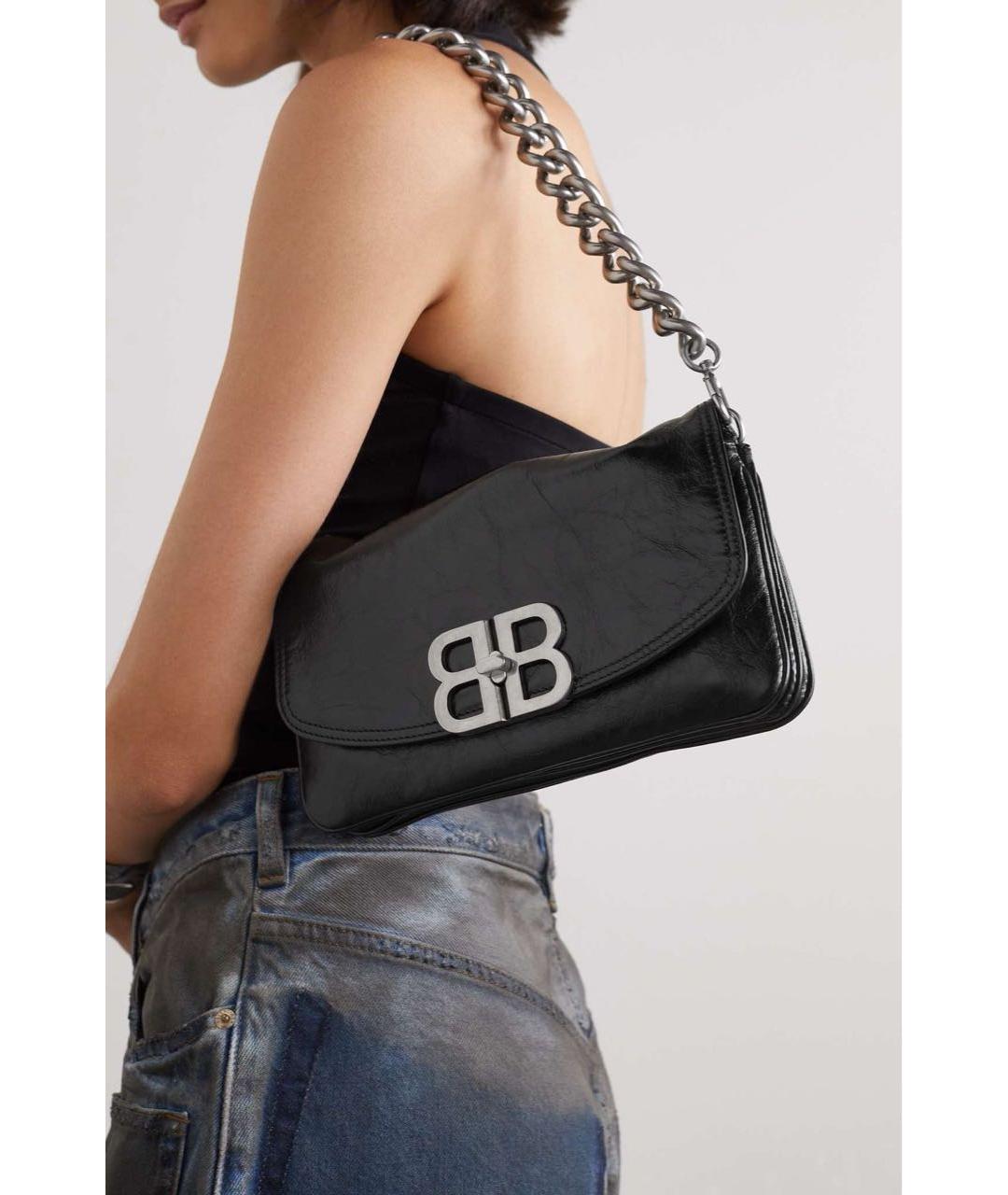 BALENCIAGA Черная кожаная сумка с короткими ручками, фото 6