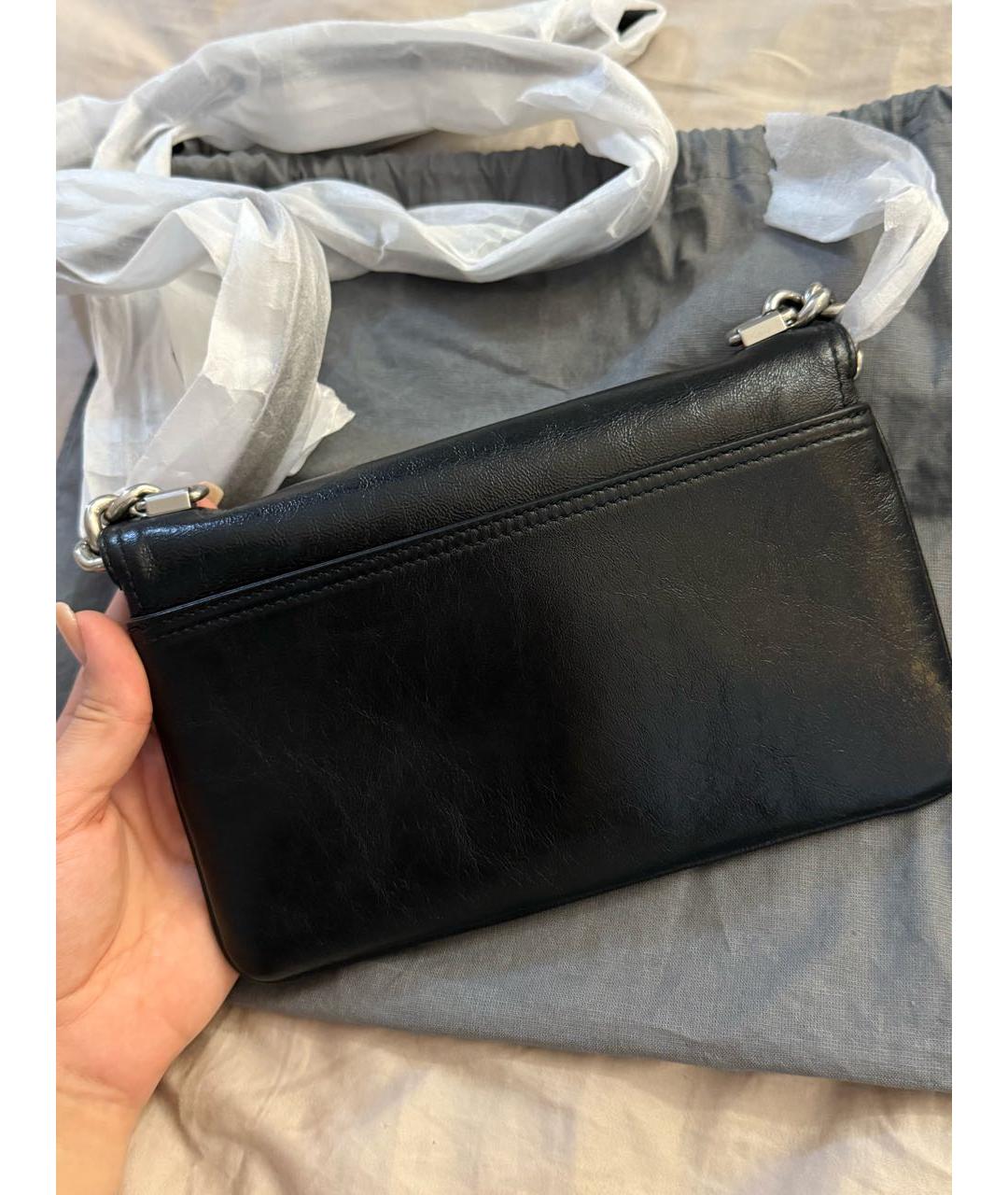 BALENCIAGA Черная кожаная сумка с короткими ручками, фото 4