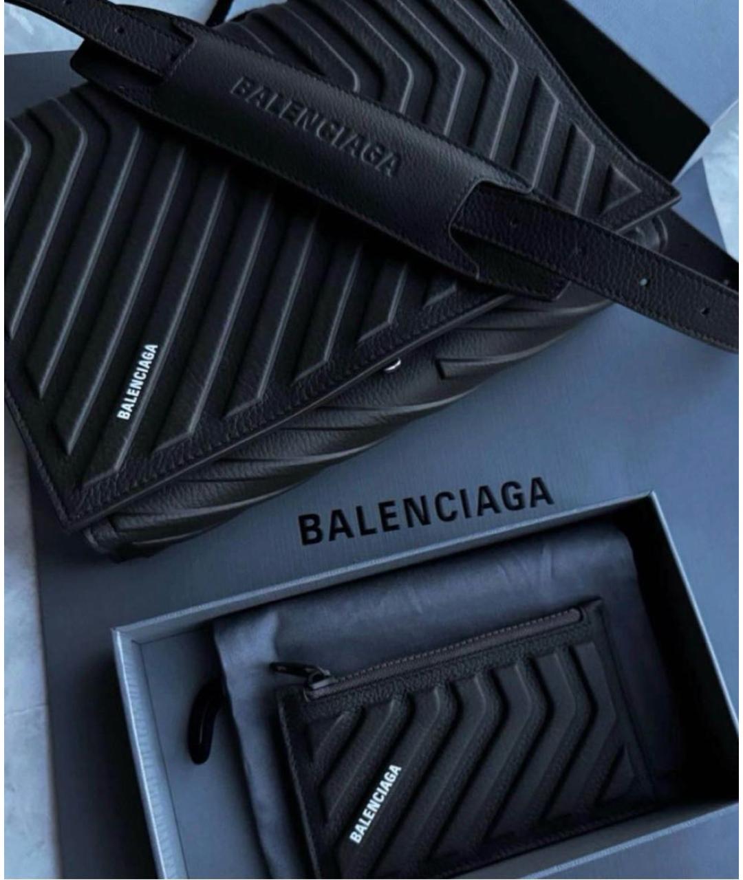 BALENCIAGA Черная кожаная сумка на плечо, фото 2