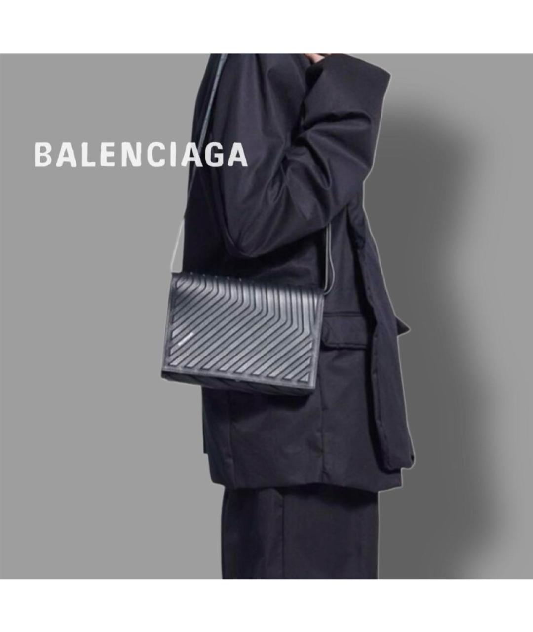 BALENCIAGA Черная кожаная сумка на плечо, фото 4