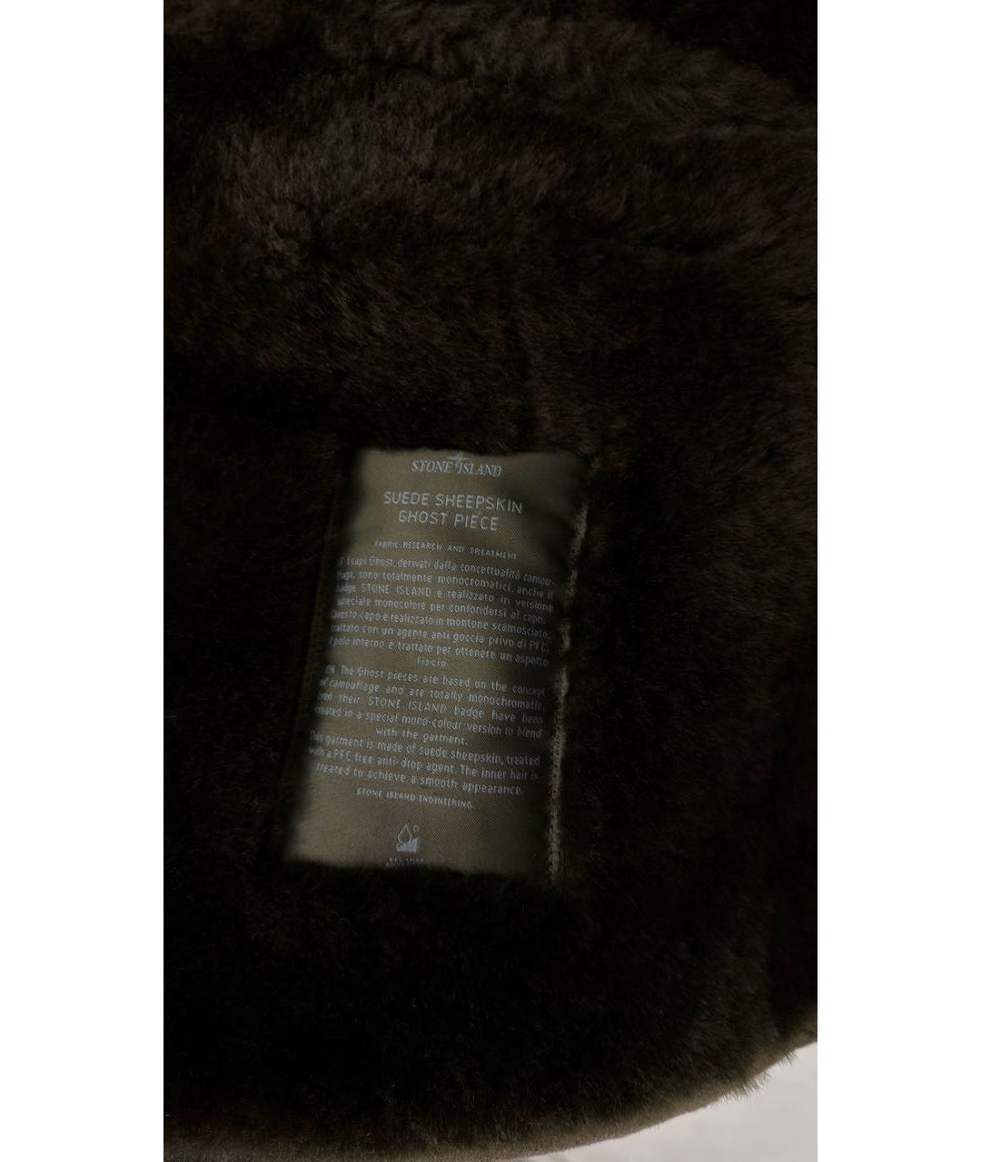 STONE ISLAND Хаки замшевая дубленка/шуба, фото 3