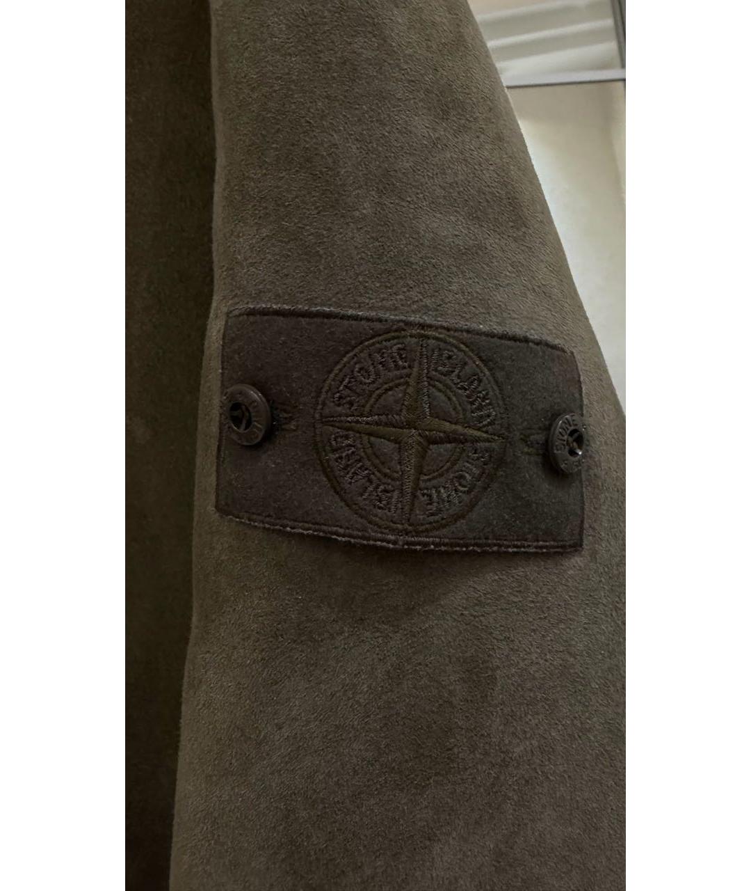 STONE ISLAND Хаки замшевая дубленка/шуба, фото 8