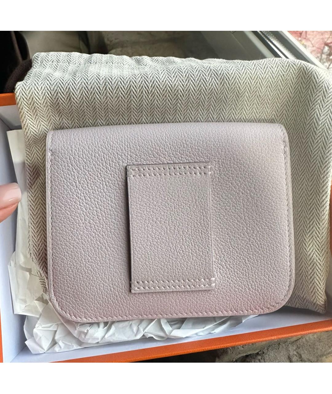 HERMES Розовая кожаная сумка через плечо, фото 2