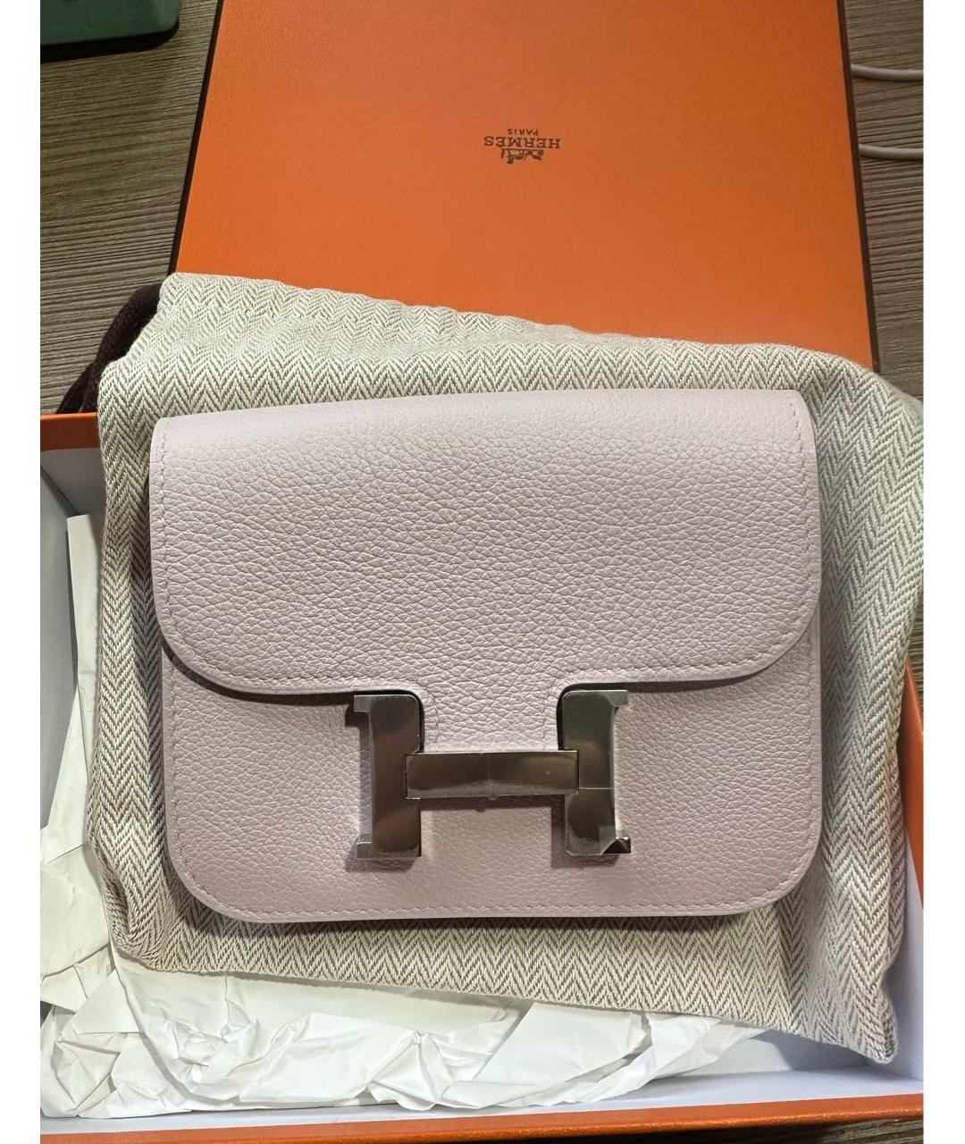 HERMES Розовая кожаная сумка через плечо, фото 7