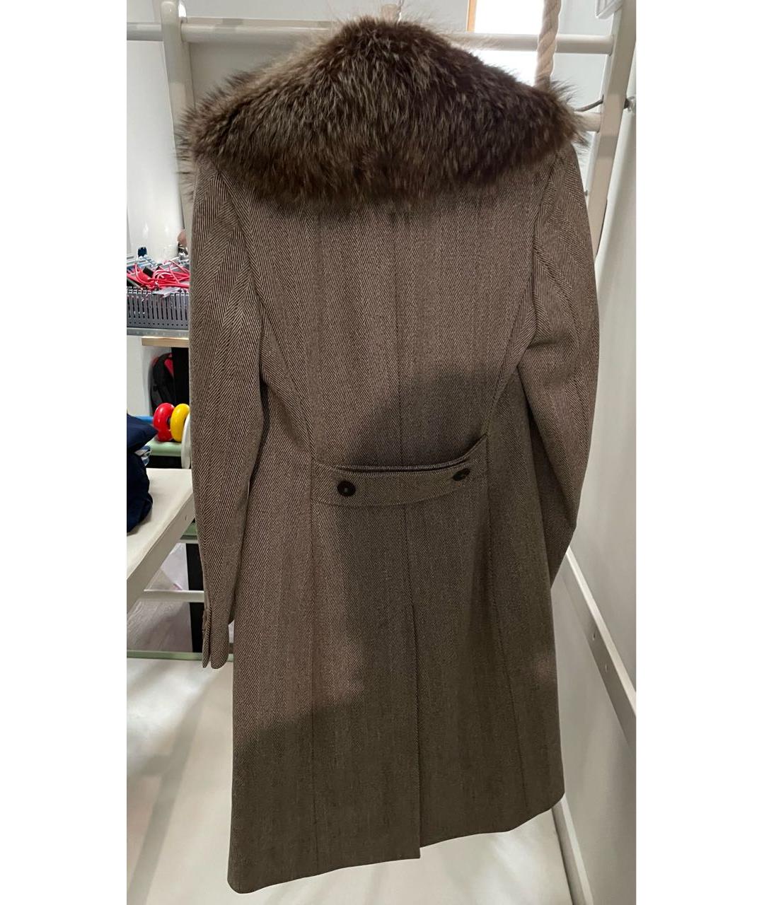 LORO PIANA Коричневое шерстяное пальто, фото 2