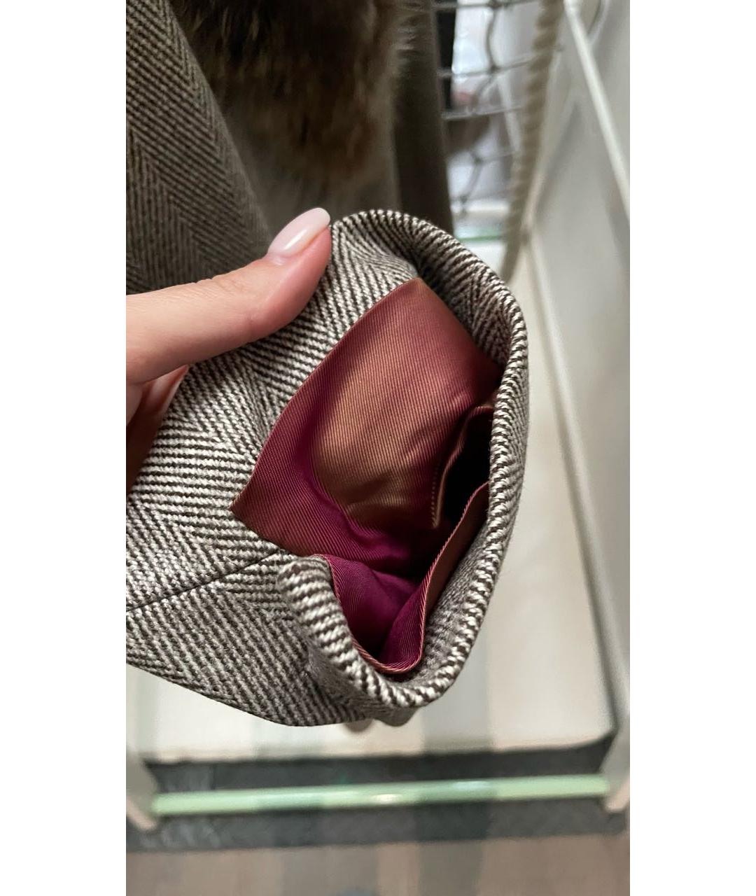 LORO PIANA Коричневое шерстяное пальто, фото 7