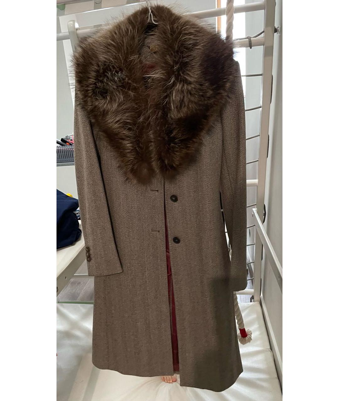 LORO PIANA Коричневое шерстяное пальто, фото 8