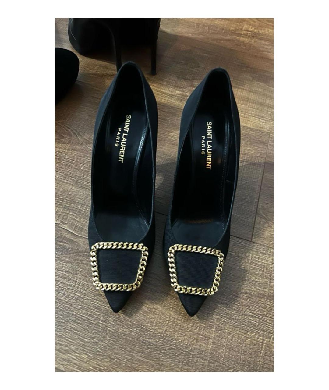 SAINT LAURENT Черные текстильные туфли, фото 2