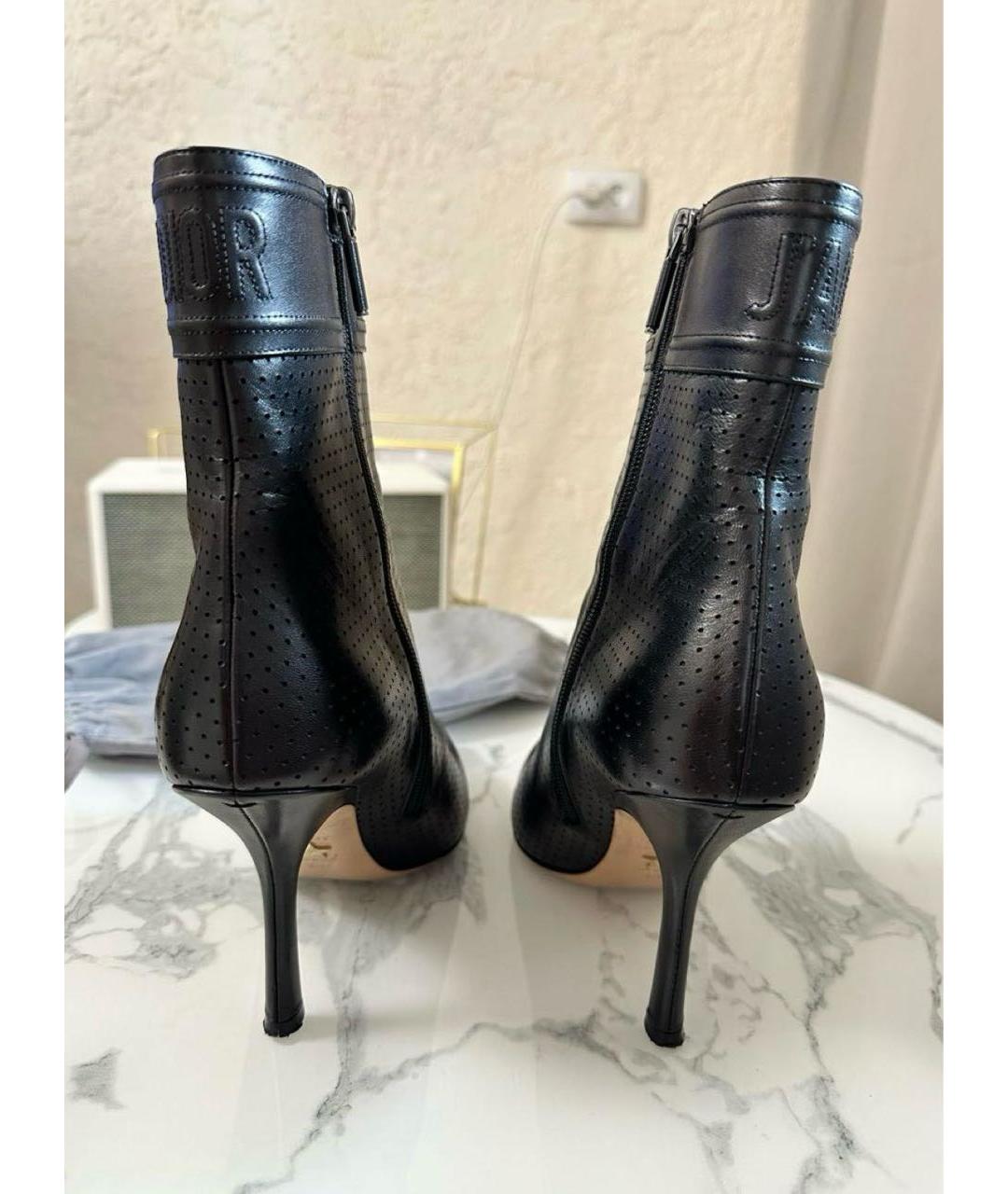 CHRISTIAN DIOR Черные кожаные ботильоны, фото 4