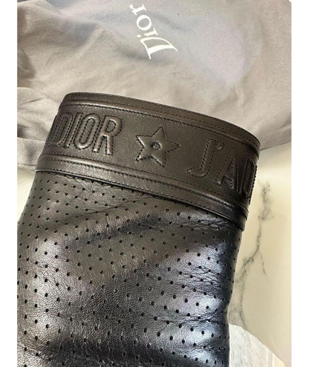 CHRISTIAN DIOR Черные кожаные ботильоны, фото 6