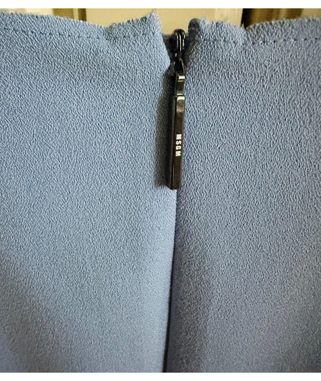 MSGM Голубое полиэстеровое коктейльное платье, фото 7