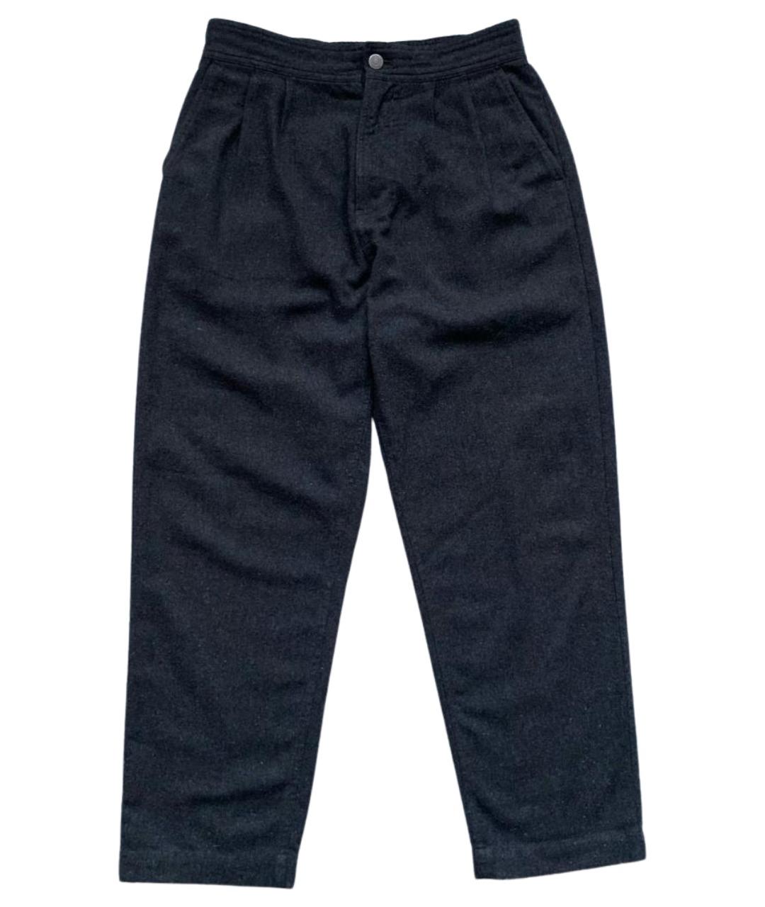 CALVIN KLEIN Антрацитовые шерстяные повседневные брюки, фото 1