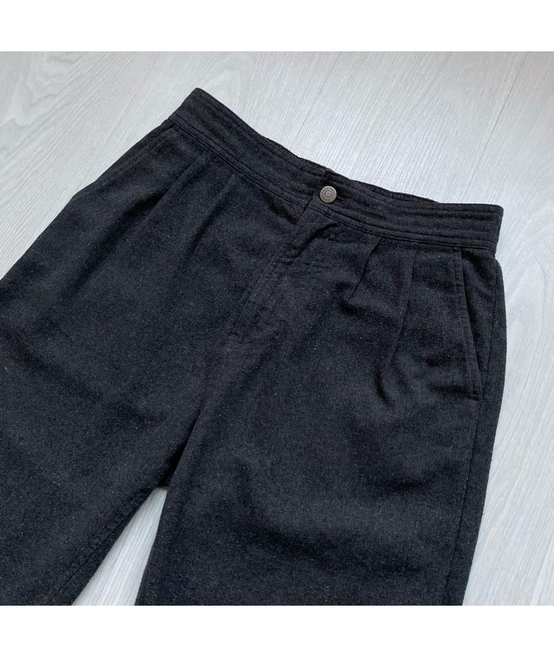 CALVIN KLEIN Антрацитовые шерстяные повседневные брюки, фото 2