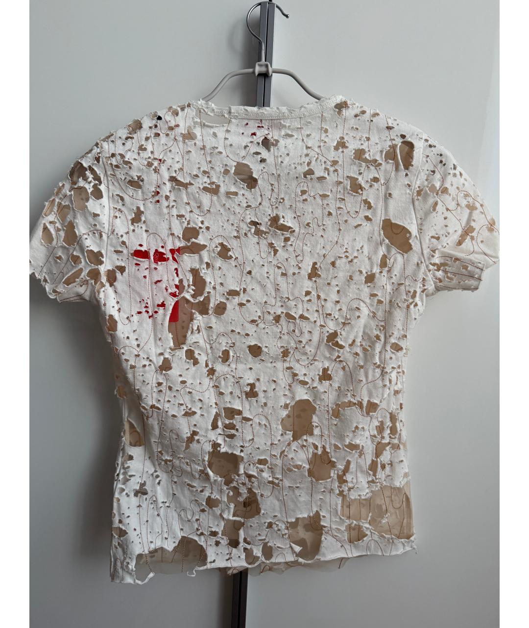 DIESEL Белая хлопко-эластановая футболка, фото 6