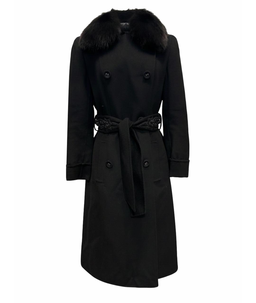 ESCADA Черное шерстяное пальто, фото 1