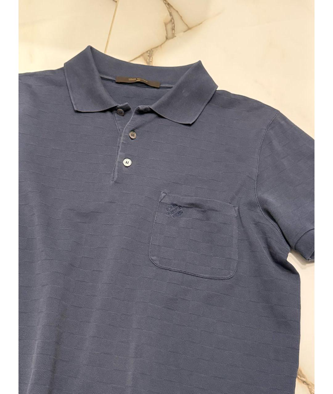 LOUIS VUITTON Темно-синее хлопковое поло с коротким рукавом, фото 2