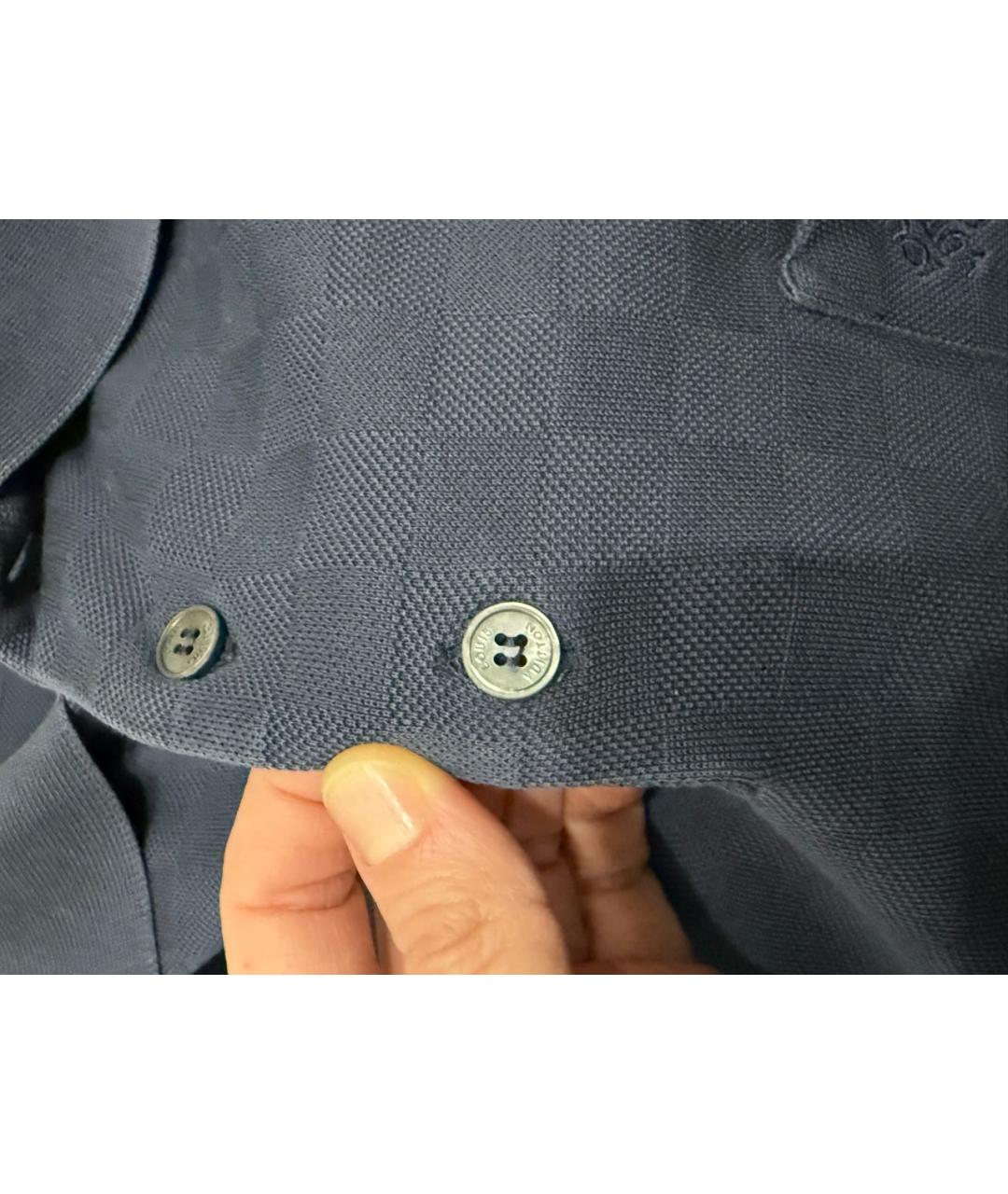 LOUIS VUITTON Темно-синее хлопковое поло с коротким рукавом, фото 4