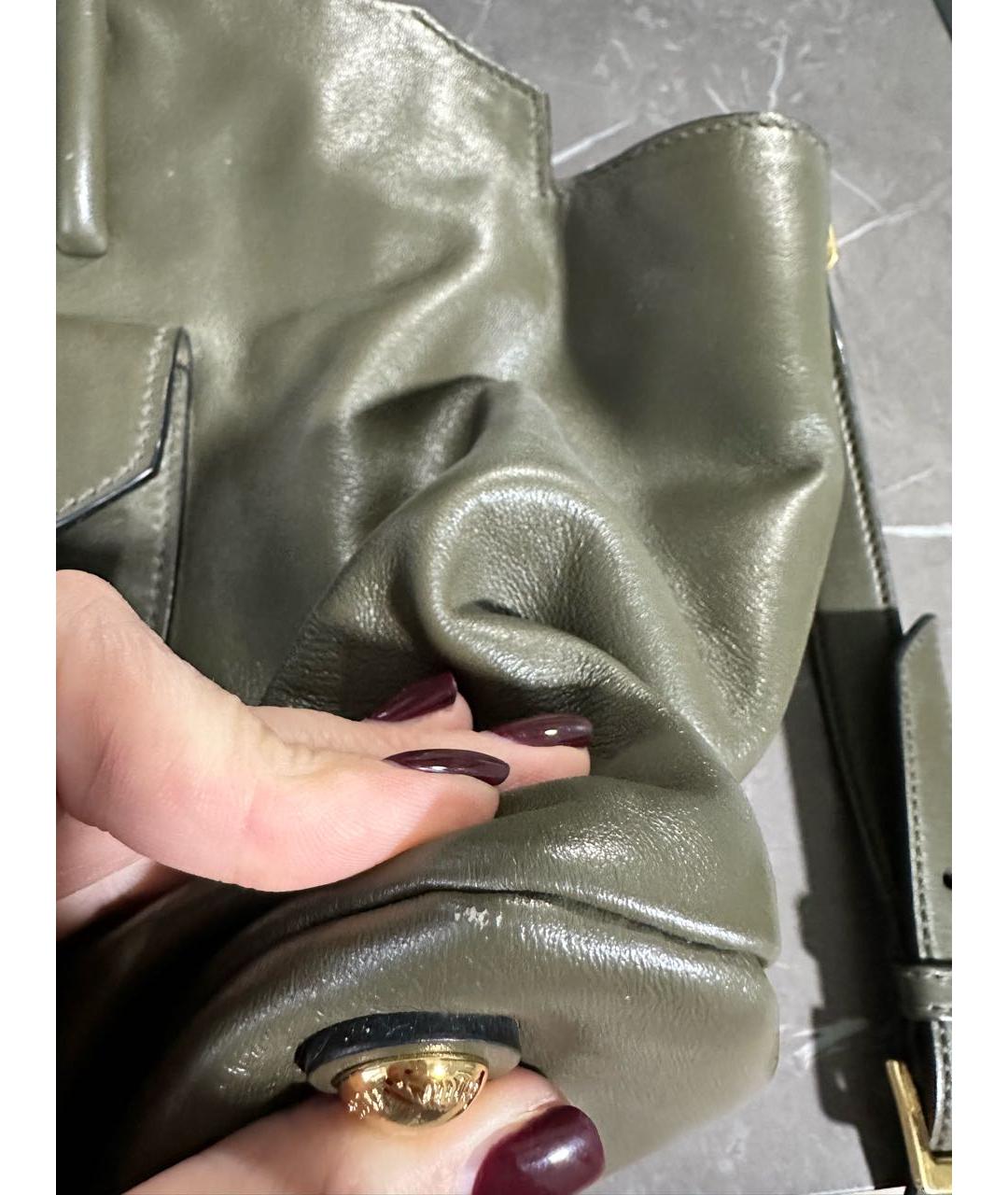 MIU MIU Зеленая кожаная сумка тоут, фото 7