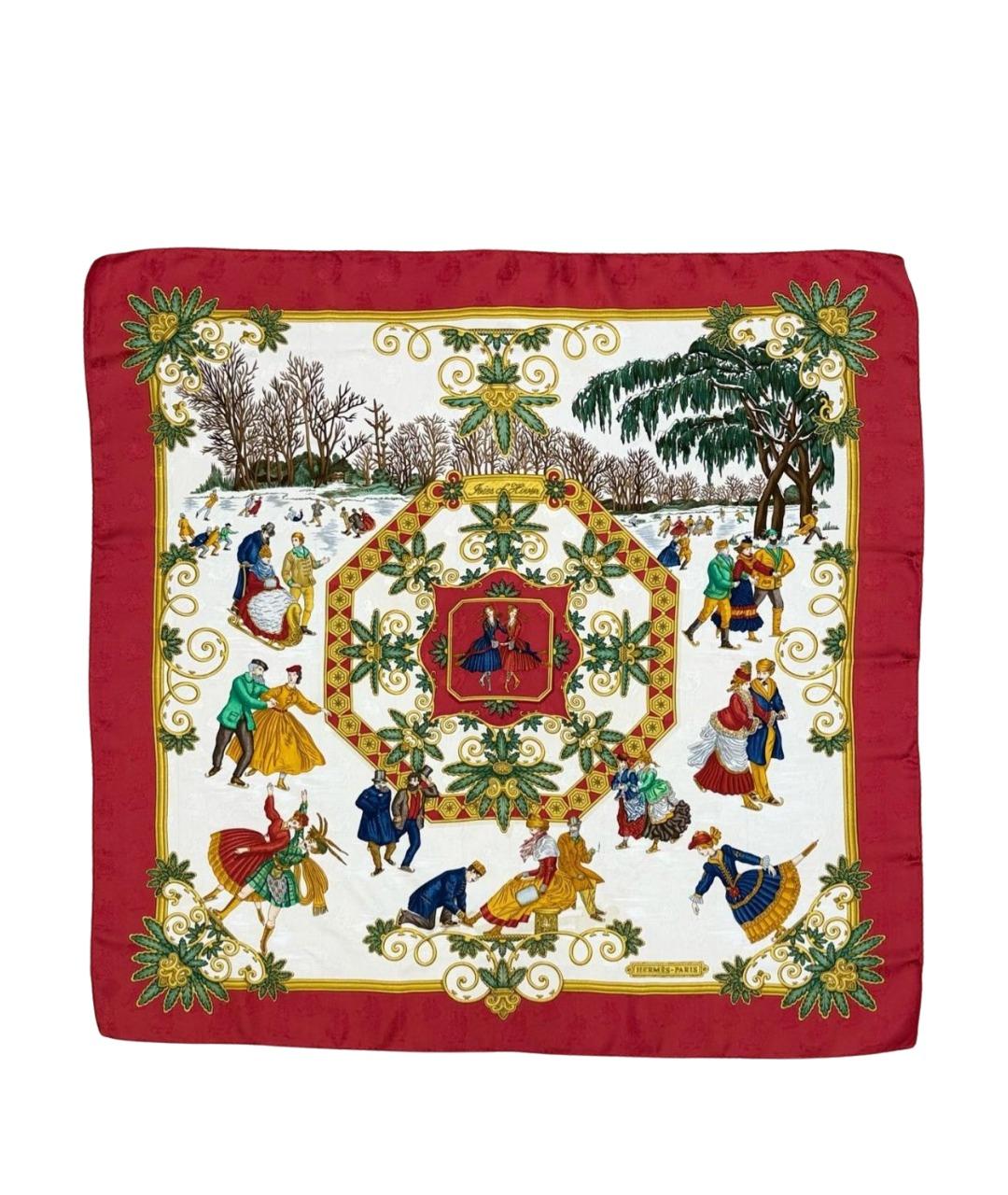 HERMES Мульти шелковый платок, фото 1