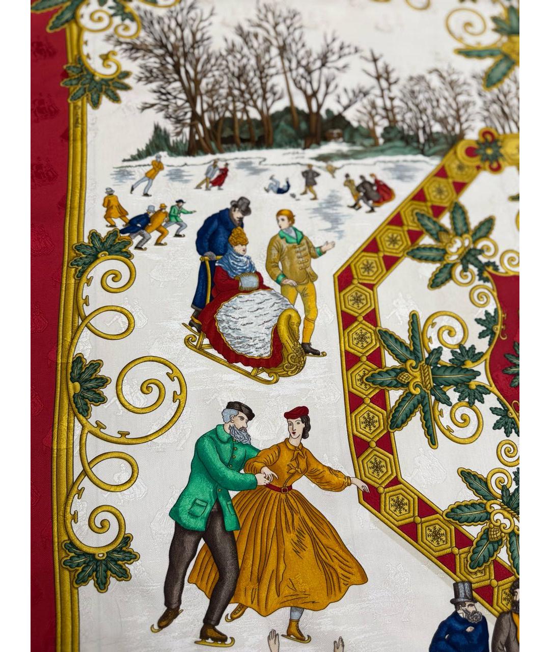 HERMES Мульти шелковый платок, фото 5