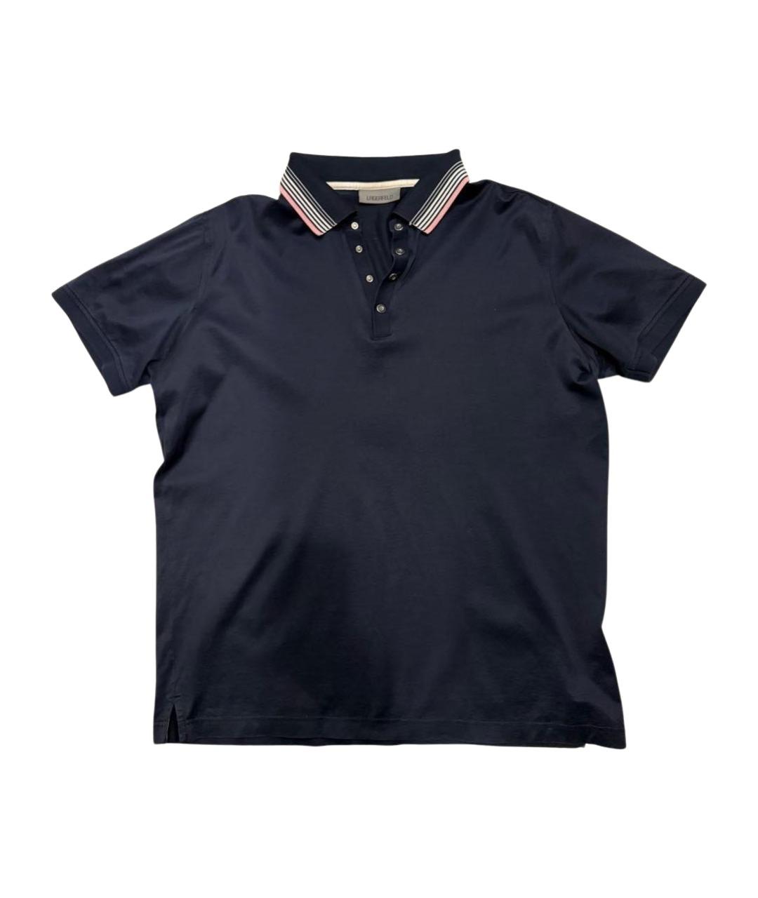 KARL LAGERFELD Темно-синее поло с коротким рукавом, фото 1