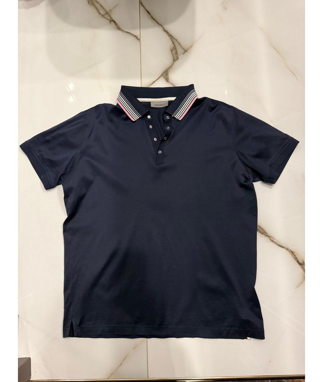 KARL LAGERFELD Темно-синее поло с коротким рукавом, фото 5