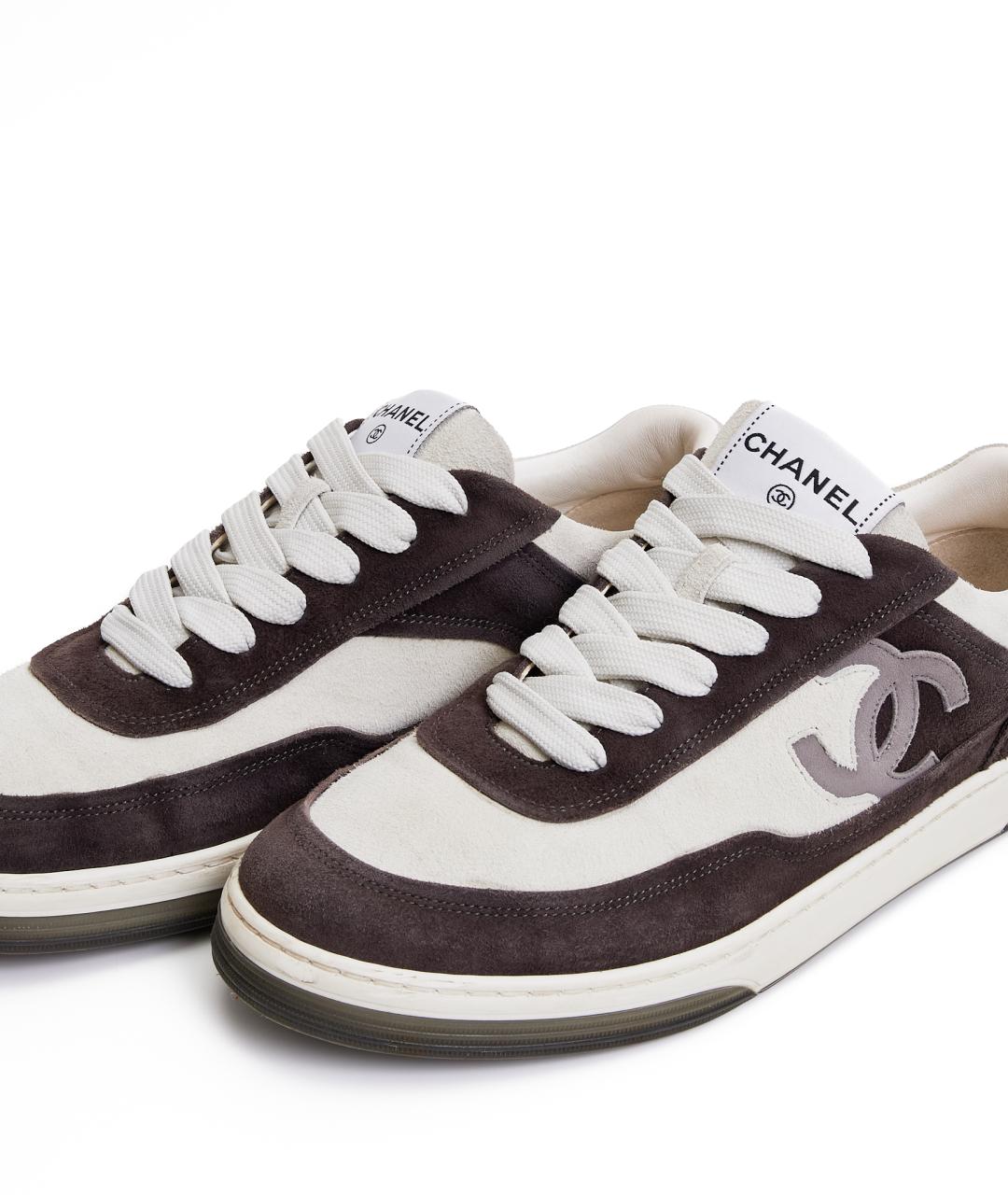 CHANEL Белые замшевые кеды, фото 5