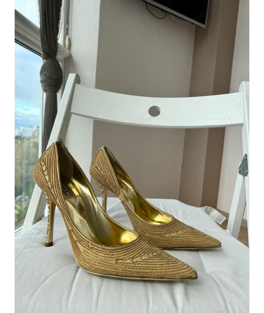 LE SILLA Золотые туфли, фото 3