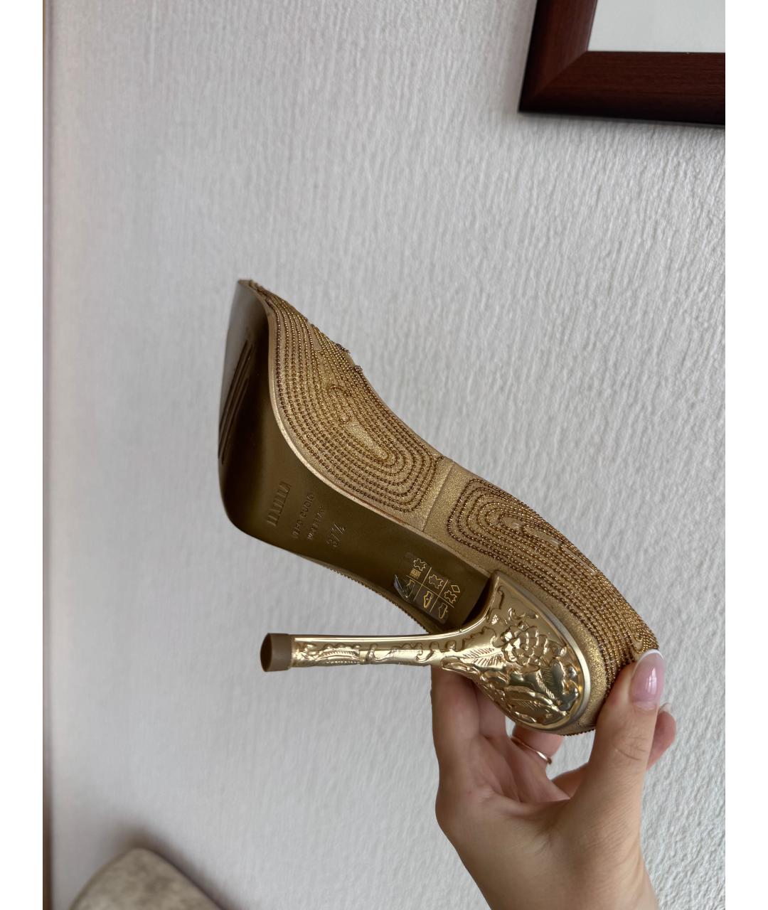 LE SILLA Золотые туфли, фото 4