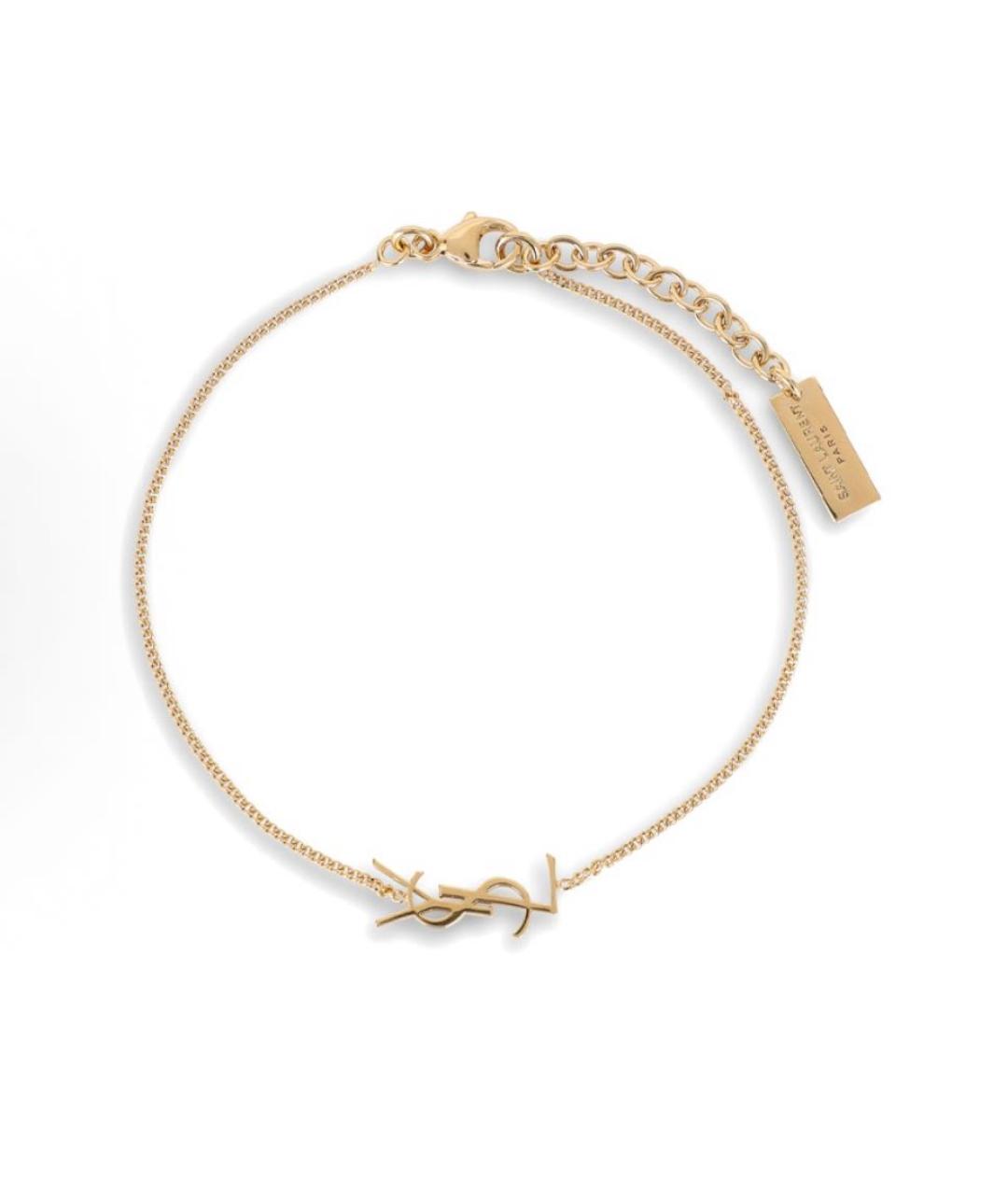 SAINT LAURENT Золотой металлический браслет, фото 5