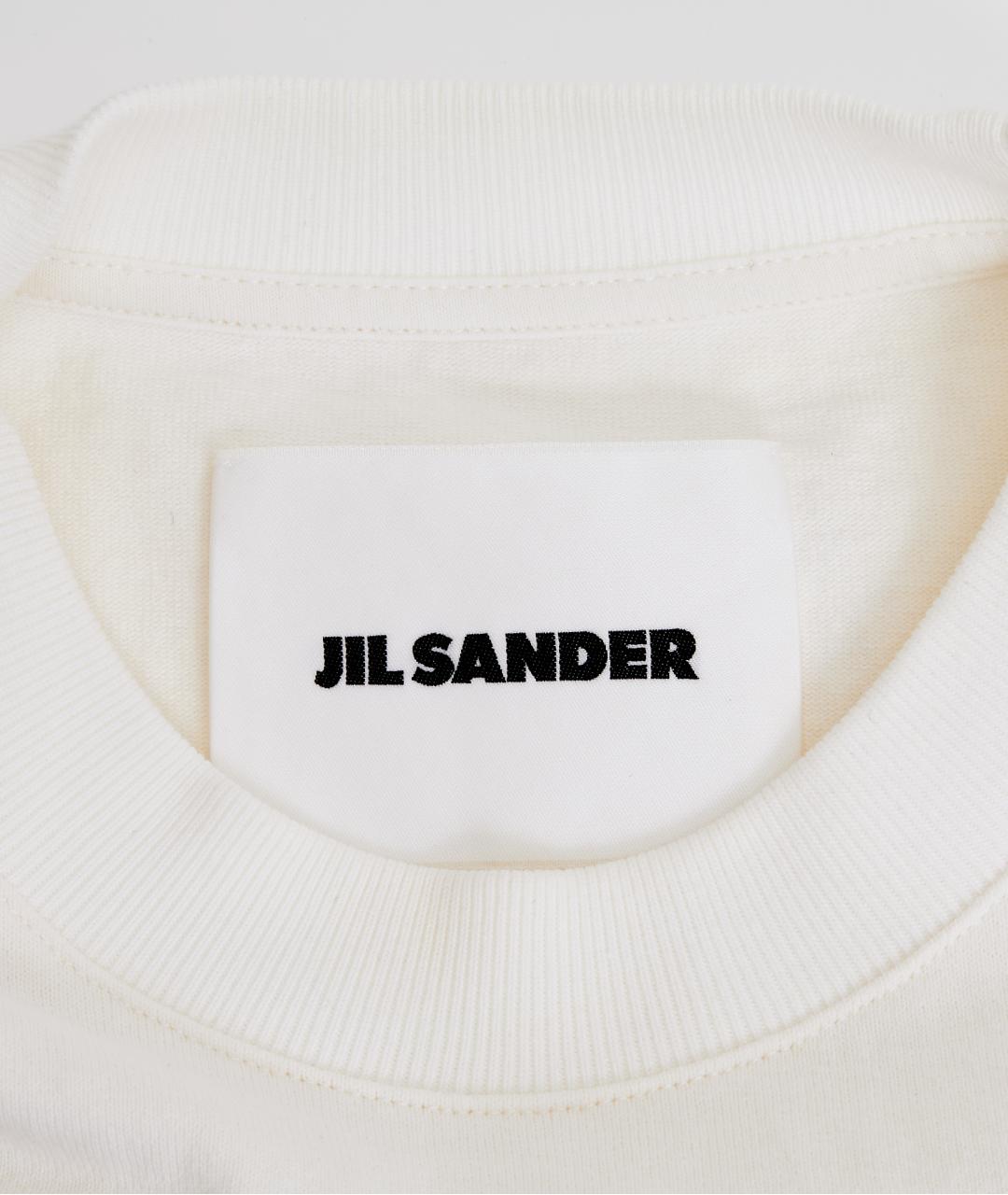 JIL SANDER Белая хлопковая футболка, фото 3