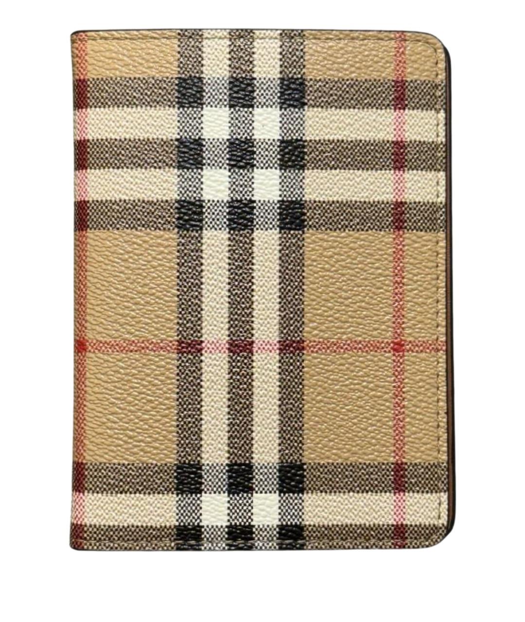 BURBERRY Бежевый кожаный кошелек, фото 1