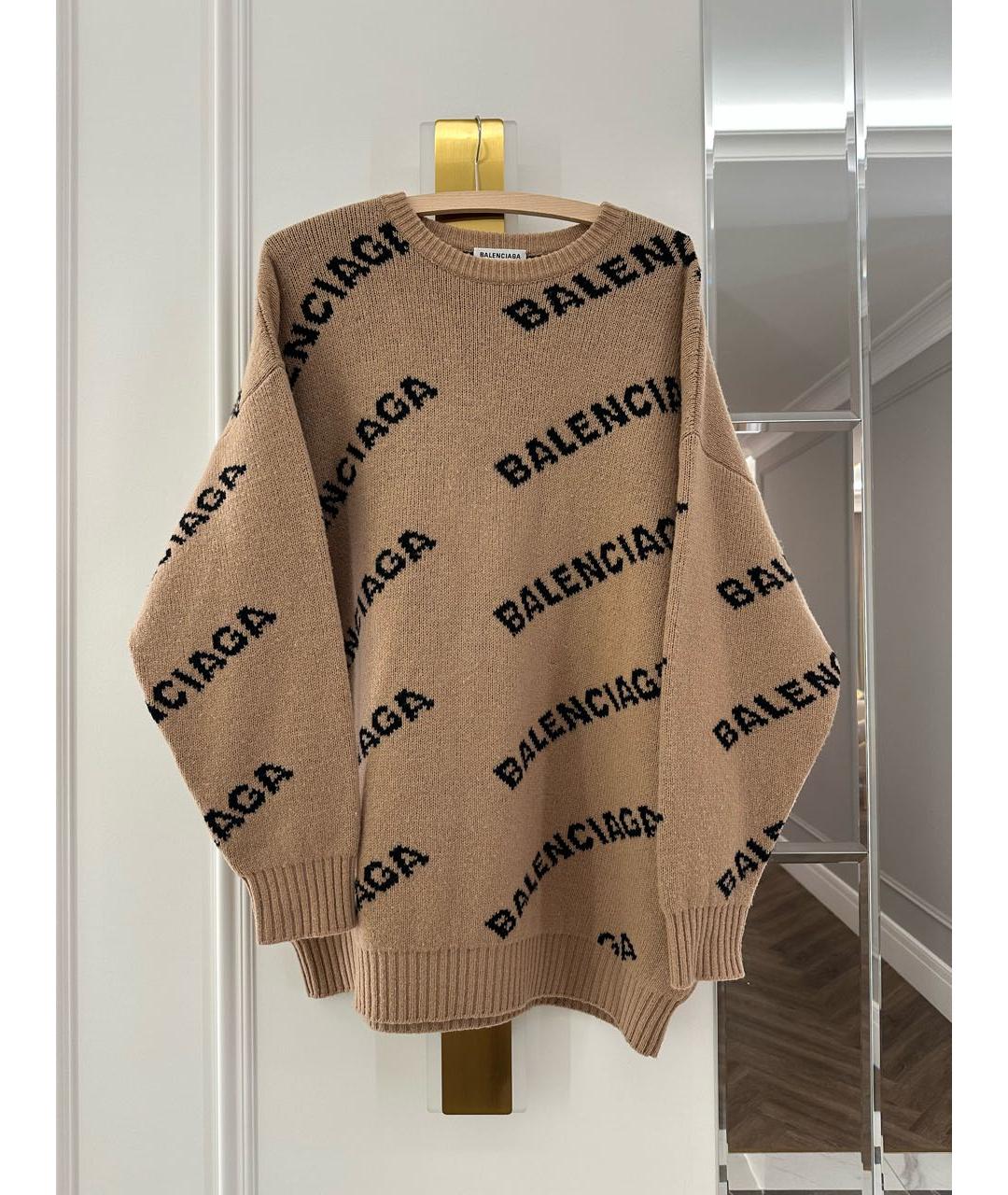 BALENCIAGA Коричневый шерстяной джемпер / свитер, фото 5