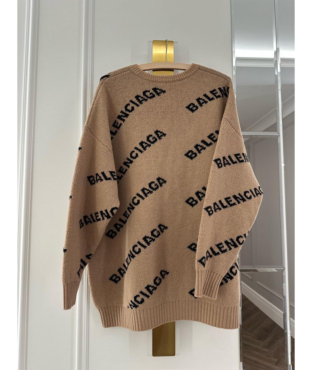 BALENCIAGA Коричневый шерстяной джемпер / свитер, фото 2