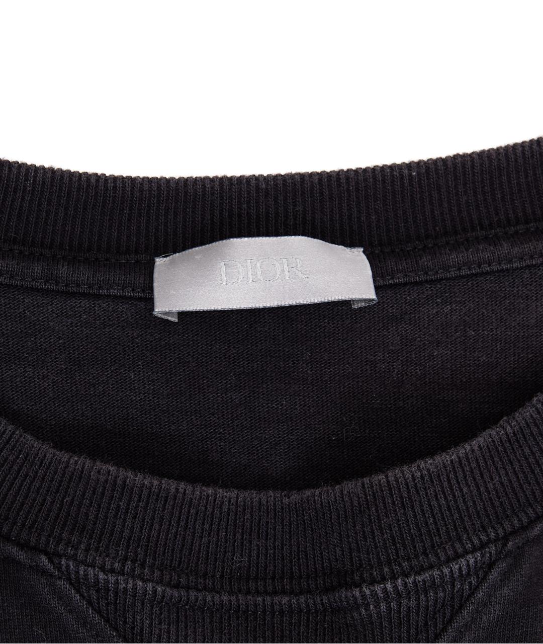 CHRISTIAN DIOR Черная хлопковая футболка, фото 6