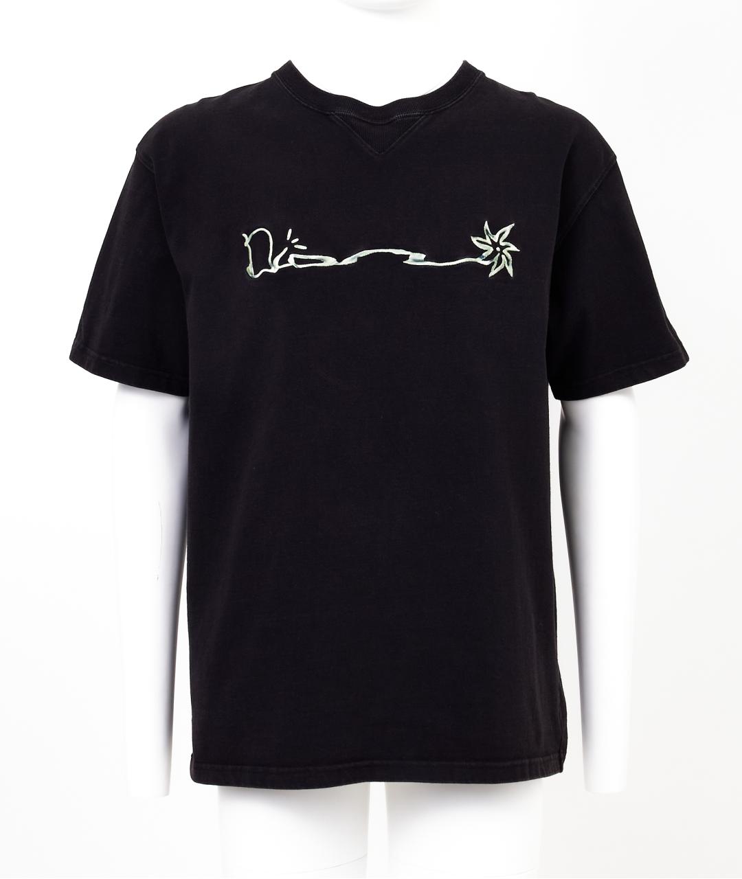 CHRISTIAN DIOR Черная хлопковая футболка, фото 7