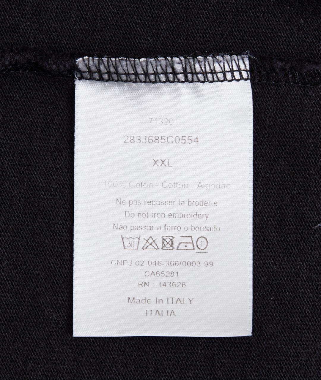 CHRISTIAN DIOR Черная хлопковая футболка, фото 2