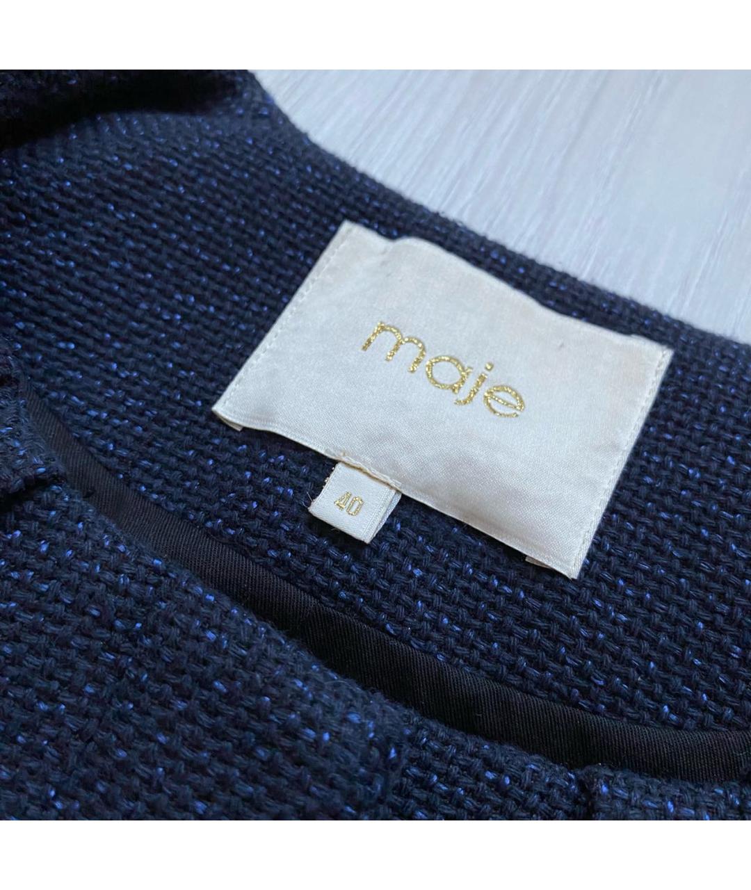 MAJE Синий шерстяной жакет/пиджак, фото 7