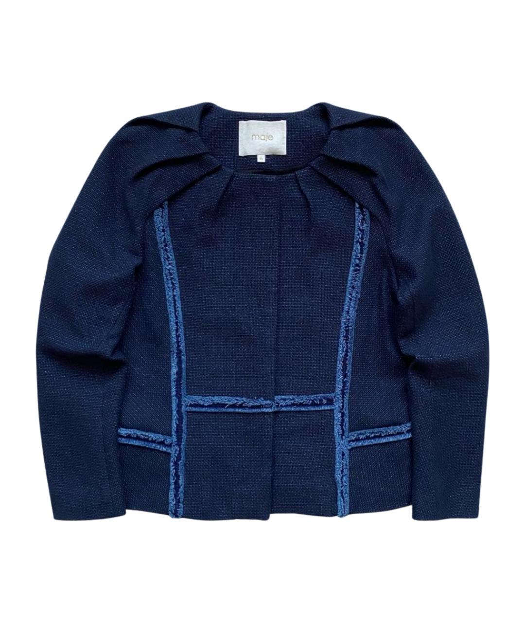 MAJE Синий шерстяной жакет/пиджак, фото 1