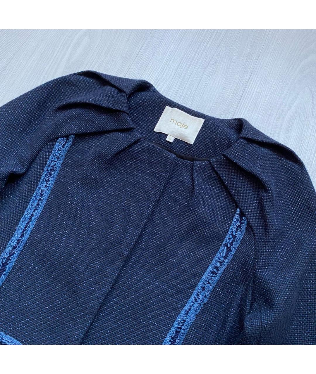MAJE Синий шерстяной жакет/пиджак, фото 3