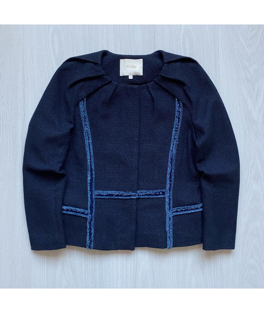 MAJE Синий шерстяной жакет/пиджак, фото 9