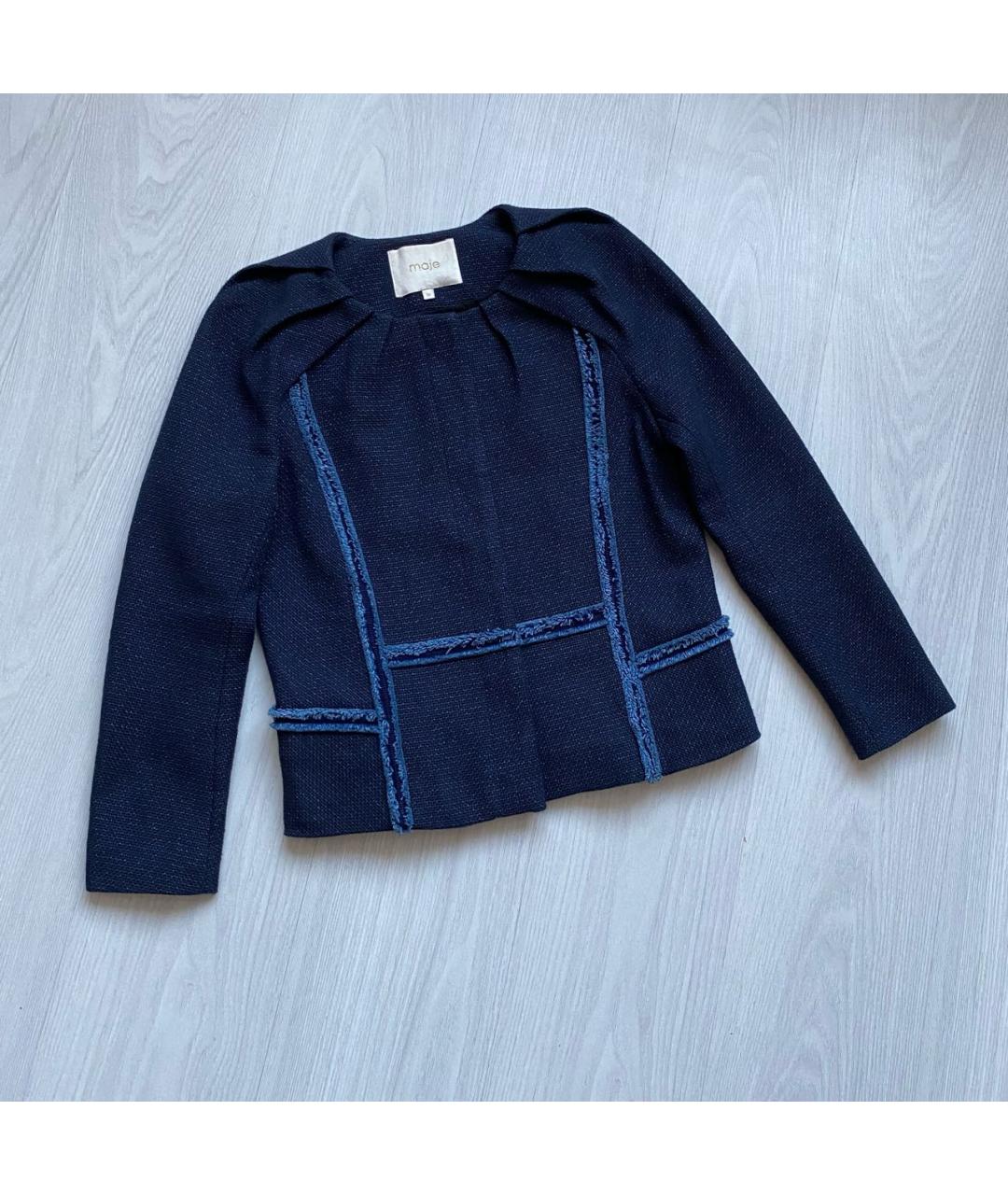 MAJE Синий шерстяной жакет/пиджак, фото 4