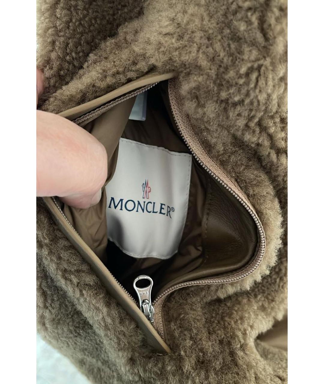 MONCLER Коричневая меховая дубленка/шуба, фото 3