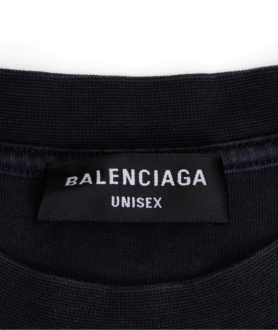 BALENCIAGA Черная хлопковая футболка, фото 4