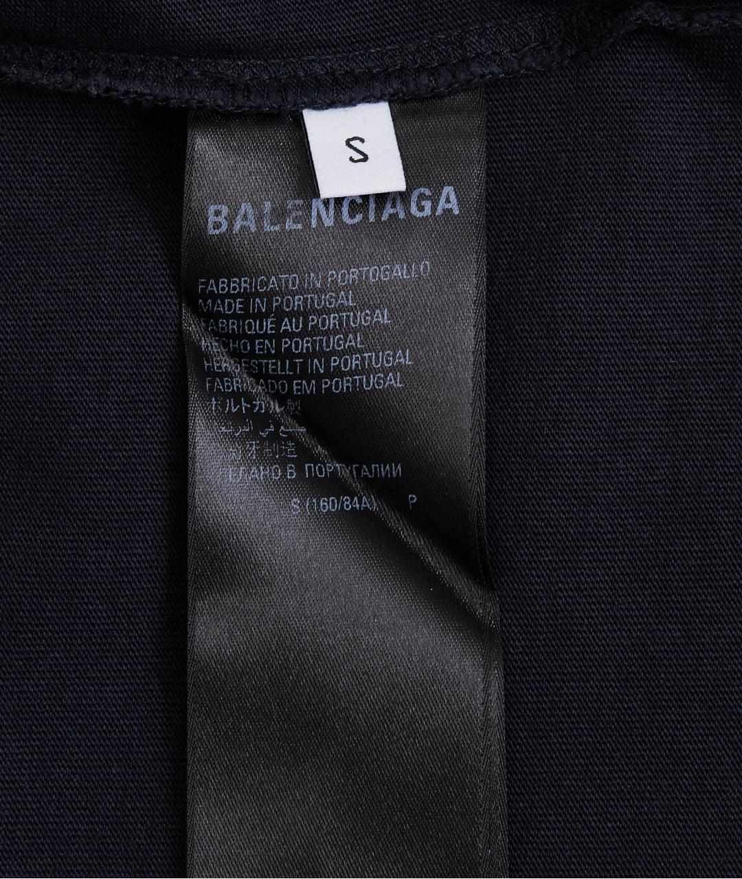 BALENCIAGA Черная хлопковая футболка, фото 6