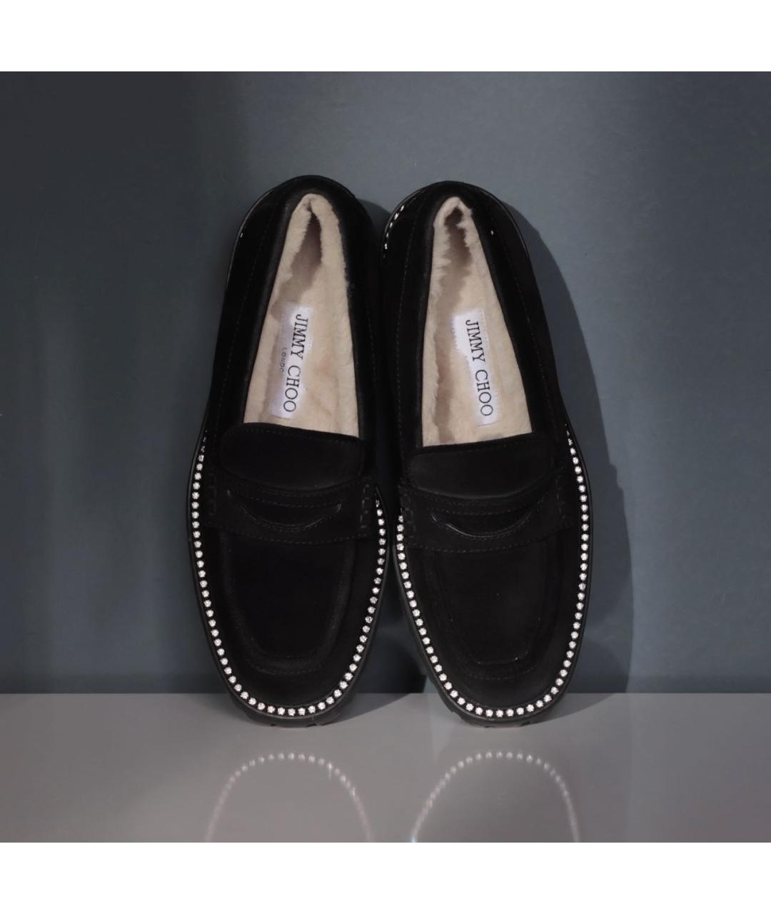 JIMMY CHOO Черные замшевые лоферы, фото 3